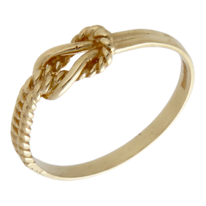 Pre-Owned 9ct Yellow Gold Half Rope Infinity Knot Ring