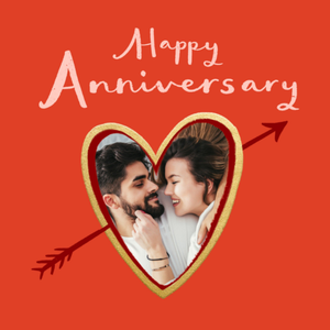 Moonpig Happy Anniversary Heart Shaped Photo Upload Card