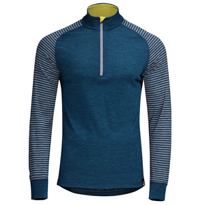Mens Merino 200 Long Sleeve Zip Neck (Petrol/Charcoal)