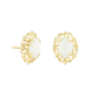Opal Stud Earrings | Pre-Loved | 9K Yellow Gold