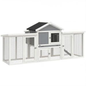 PawHut Large Chicken Coop, Wooden Outdoor Chicken Cage Poultry Hen House with Nesting Box