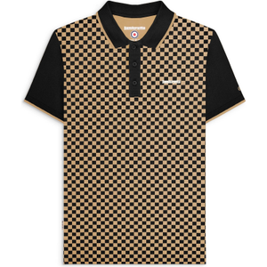 Lambretta Mens Two Tone Polo Shirt - XL / Black/Nomad