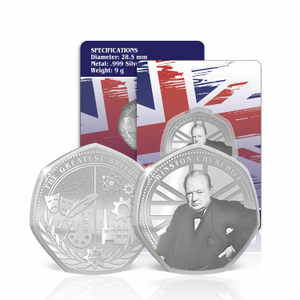 Greatest Britons Winston Churchill Silver Plated BU Commemorative