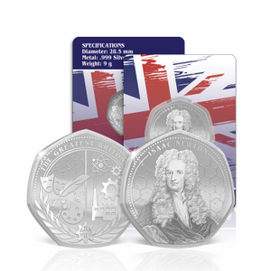 Greatest Britons Isaac Newton Silver Plated BU Commemorative