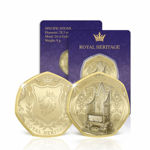 Royal Heritage Coronation Chair Gold Plated BU Commemorative