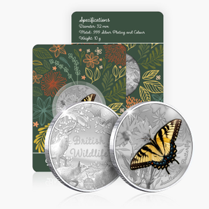 British Wildlife Swallowtail Butterfly Silver Plated BU Commemorative