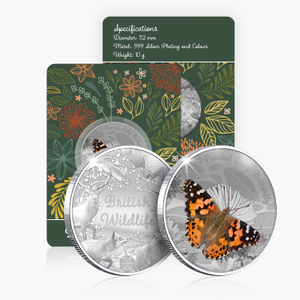 British Wildlife Painted Lady Butterfly Silver Plated BU Commemorative