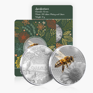 British Wildlife Honey Bee Silver Plated BU Commemorative