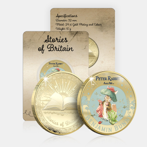 Stories of Britain Beatrix Potter Benjamin Bunny Gold Plated BU Commemorative