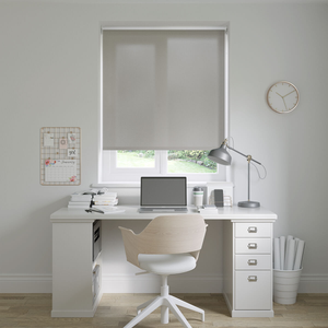 No Drill Gemini Maylar Grey Roller Blinds: 690mm x 1090mm Recess