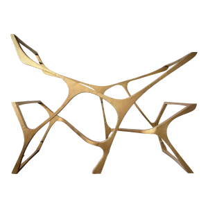 Sculptural Modern Organic Gold Brass Metal Gerald Bookshelf or Console Shelf by Designer Made Goods