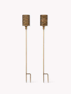Bisley Lanterns - Steel, Antique Brass Finish, Set of 2