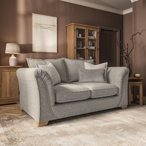 Milldale 2 Seater Sofa in Milo Mink Fabric with Linen Scatters