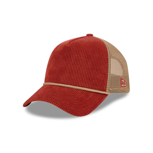 New Era Wide Cord Dark Red 9FORTY A-Frame Trucker Adjustable Cap