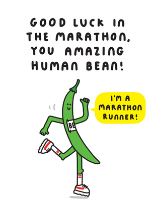 Amazing Human Bean Good Luck In The Marathon Card