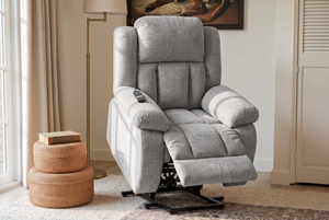 Chenille Grey Electric Riser Recliner ONTARIO