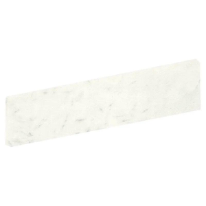 Bianco Statuario Gloss Bullnose Marble Look Porcelain Tiles 4x24