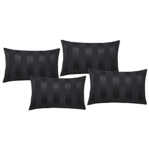Catherine Lansfield So Soft Black Satin Stripe Standard Pillowcase Pack of 4