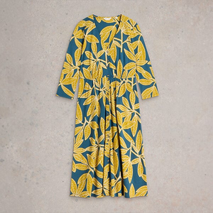White Stuff Mia Jersey Dress Chart Print Size 10