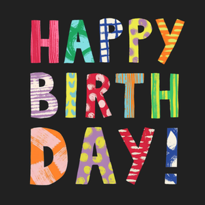 Moonpig Happy Birthday Colourful Bold Patterned Typography Card