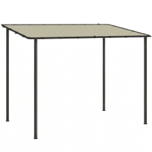 Outsunny 3 x 2 m Lean to Garden Pergola, Metal Frame Gazebo Pergola with UPF30+ Protection, Sloped Roof, Drainage Holes, Cream