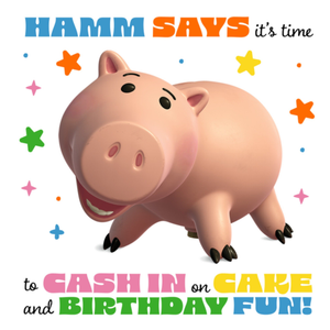 Toy Story Hamm Cake And Birthday Fun Card