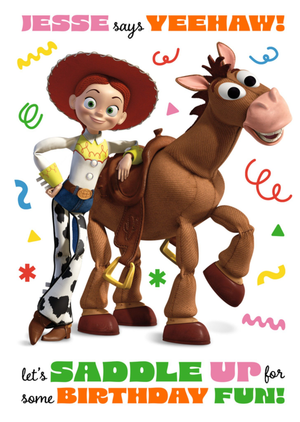 Toy Story Jessie & Bullseye Saddle Up For Birthday Fun Card