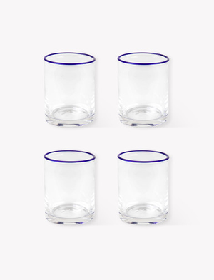 Madley Tipped Tumblers - Recycled Glass, Ink, Set of 4