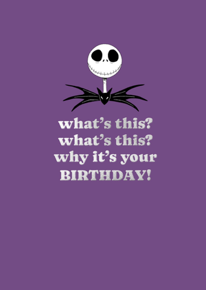 Funny Jack Skellington Nightmare Before Christmas Birthday Card From Disney