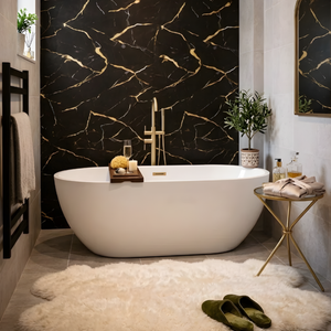 Aqua Panels - Gold & Black Marble (240cm x 90cm - Pack of 2)