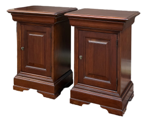 Vintage Pennsylvania House Louis Philippe Solid Cherry Commode Style Nightstands With Hidden Drawers - A Pair
