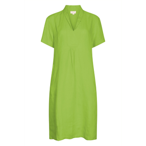 Elodie Short Sleeve Tunic Dress Linen -Parrot Green (XS)