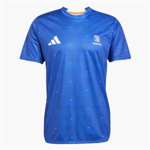 adidas Mens FFHB France Handball Training Jersey Semi Lucid Blue