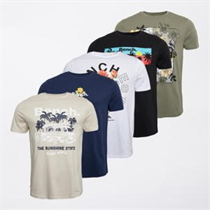 Bench Mens Dupri Five Pack T-Shirts Mixed