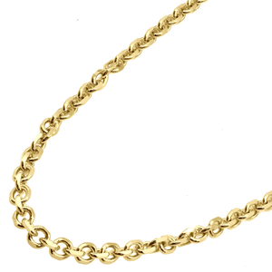 14K Gold Chain For Men Solid Diamond Cut Cable Chain Yellow Gold