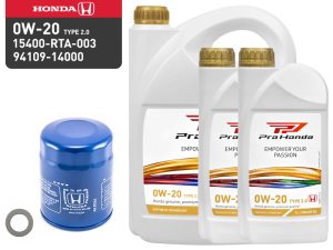Genuine Honda Civic Type-R FK2 Oil Change Kit 2015-2016 - Genuine Honda 0W-20 Engine Oil (6L)