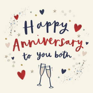 Moonpig Confetti & Champagne Illustrated Happy Anniversary Card