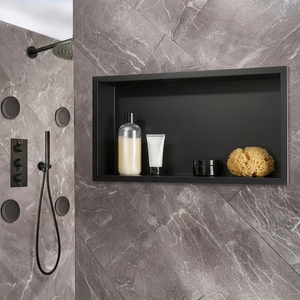 Milano - 640mm x 340mm Rectangular Shower Niche - Black