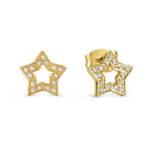 Soffio D'Amore Gold Plated Star Stud Earrings