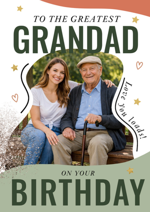 To The Greatest Grandad On Your Birthday Photo Upload Card