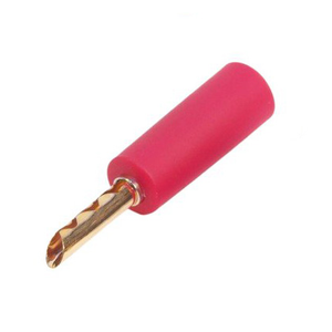 BFA Style Gold Plated 4mm Banana Plug with Twin Screw Option - Red