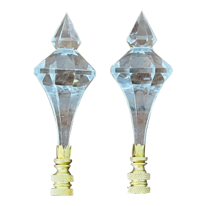 Vintage Lucite Lamp Finials Pair