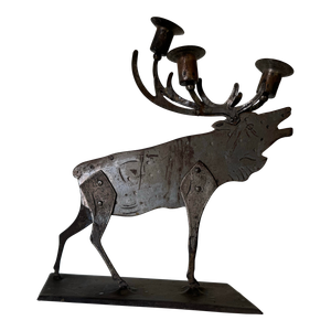 Germany Hugo Goberg Wrought Iron Moose Candlestick