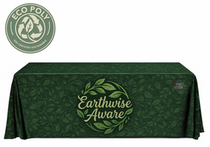 6 Foot Custom Table Throw - 100% GRS Certified Recycled Polyester - Cut Sewn Printed in USA