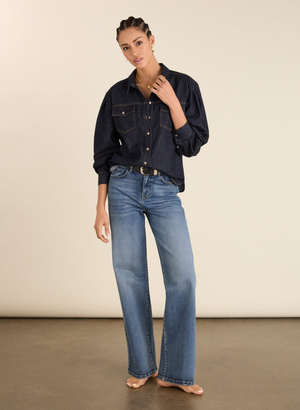Marta Organic Cotton Stretch Wide Leg Jeans - UK 10 | EU 36 | US 06 / Vintage Wash