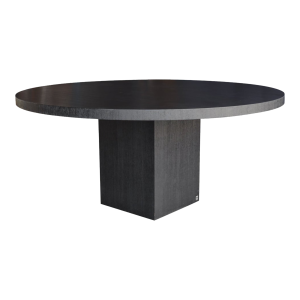 Armani Casa 63" Round Dining Table – Black Cerused Oak Pedestal – Italian Modern by Giorgio Armani