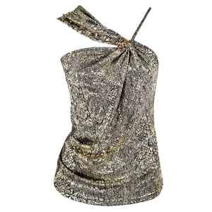 Passer By Gold Metallic Snakeskin Top (M)