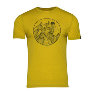 Mens Merino 150 Mountains Tee (Lime)