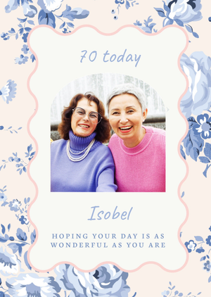 Cath Kidston 70 Today Floral Photo Upload Birthday Card