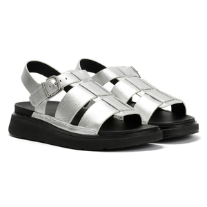 FitFlop GEN-FF Fisherman Leather Women's Silver Sandals